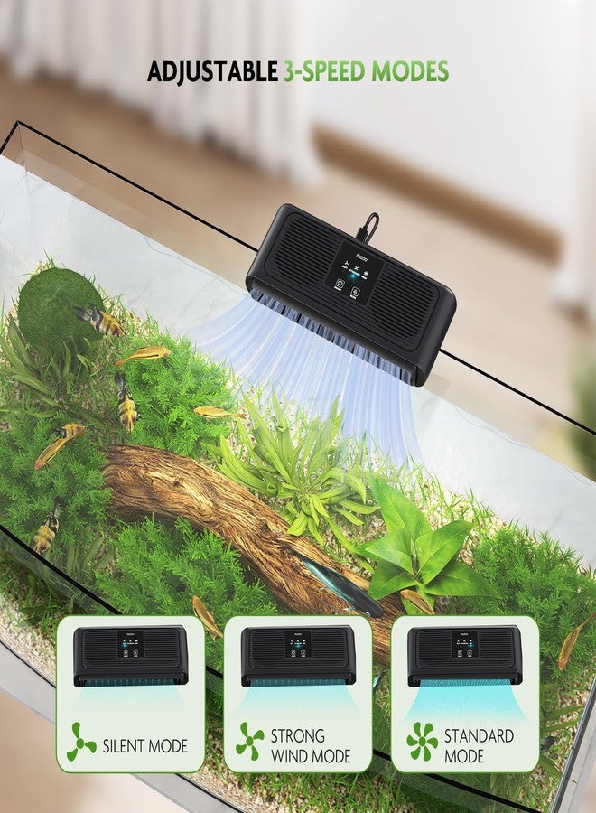 PAIZOO Aquarium Chiller Fan, Fish Tank Cooling Fans Aquarium Cooler with 3 Speed Modes, Water Chiller for Axolotl Tank Accessories Freshwater Saltwater Tanks, 6.4W - Image 4